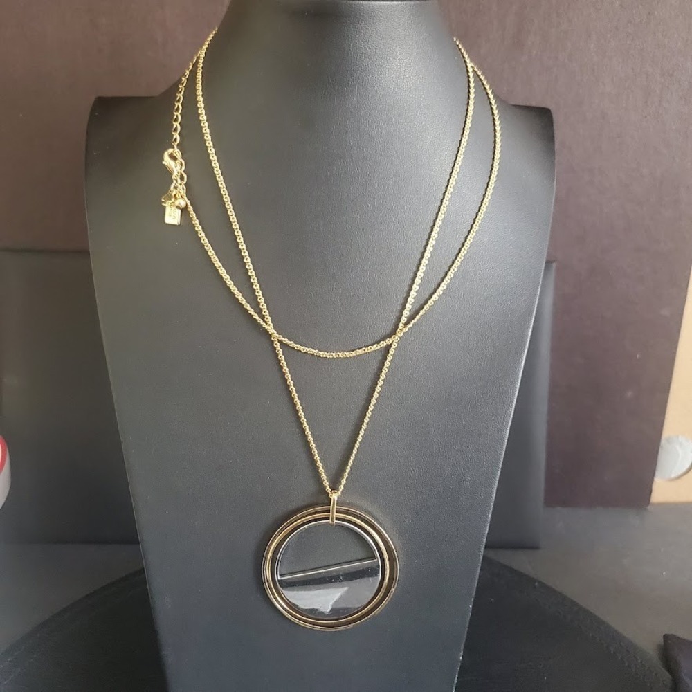 Kate Spade New York Mixed Metal Geometric Circle Half Moon Pendant Necklace